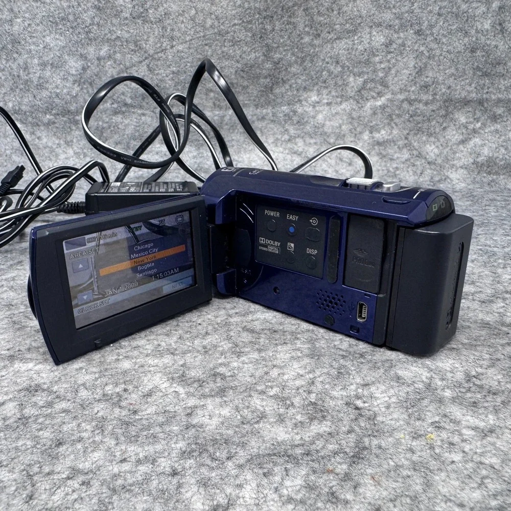 Sony Blue Camcorder Handycam DCR-SX41 8GB of Internal Memory TESTED